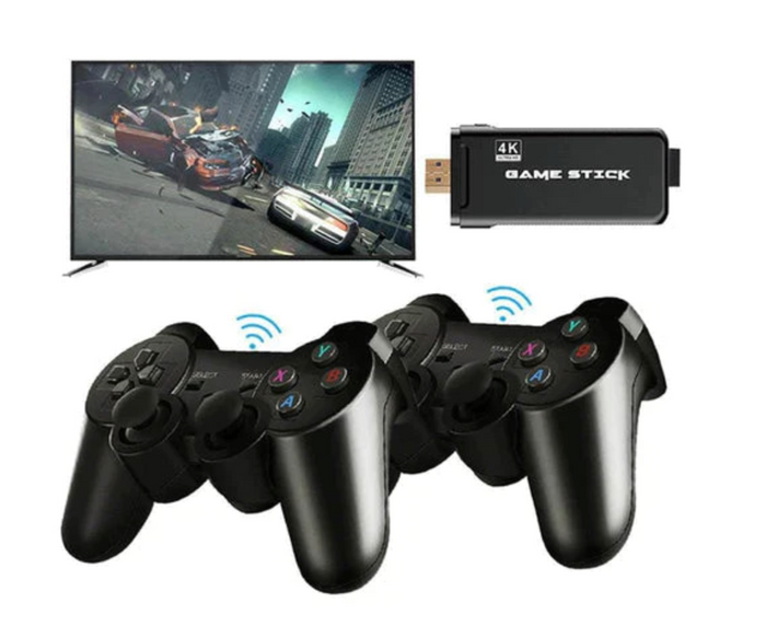 Game Stick Ultra 4K - 10.000 Juegos + 2 Controles Inalámbricos